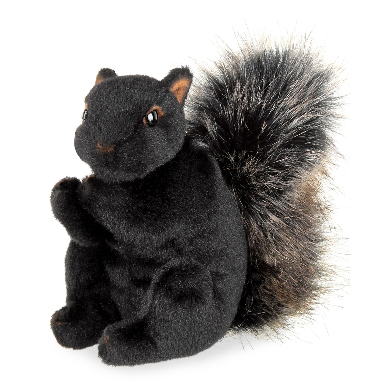 Bearington Acorn Black Plush Squirrel Stuffed Animal - 7" Realistic Soft Squirrel Toy for Kids - Cuddly, Adorable Woodland Creature Gift for Stuffed Squirrels Lovers and Collectors